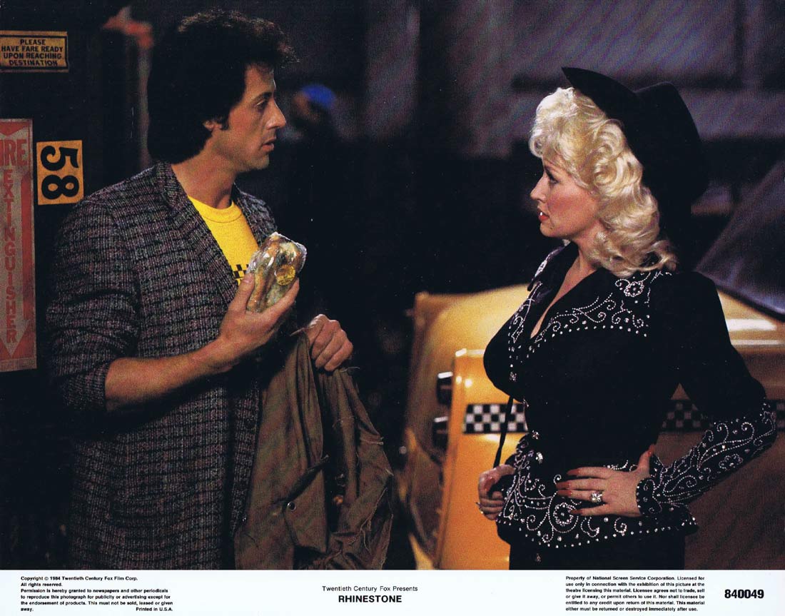 RHINESTONE Original Lobby Card 2 Dolly Parton Sylvester Stallone