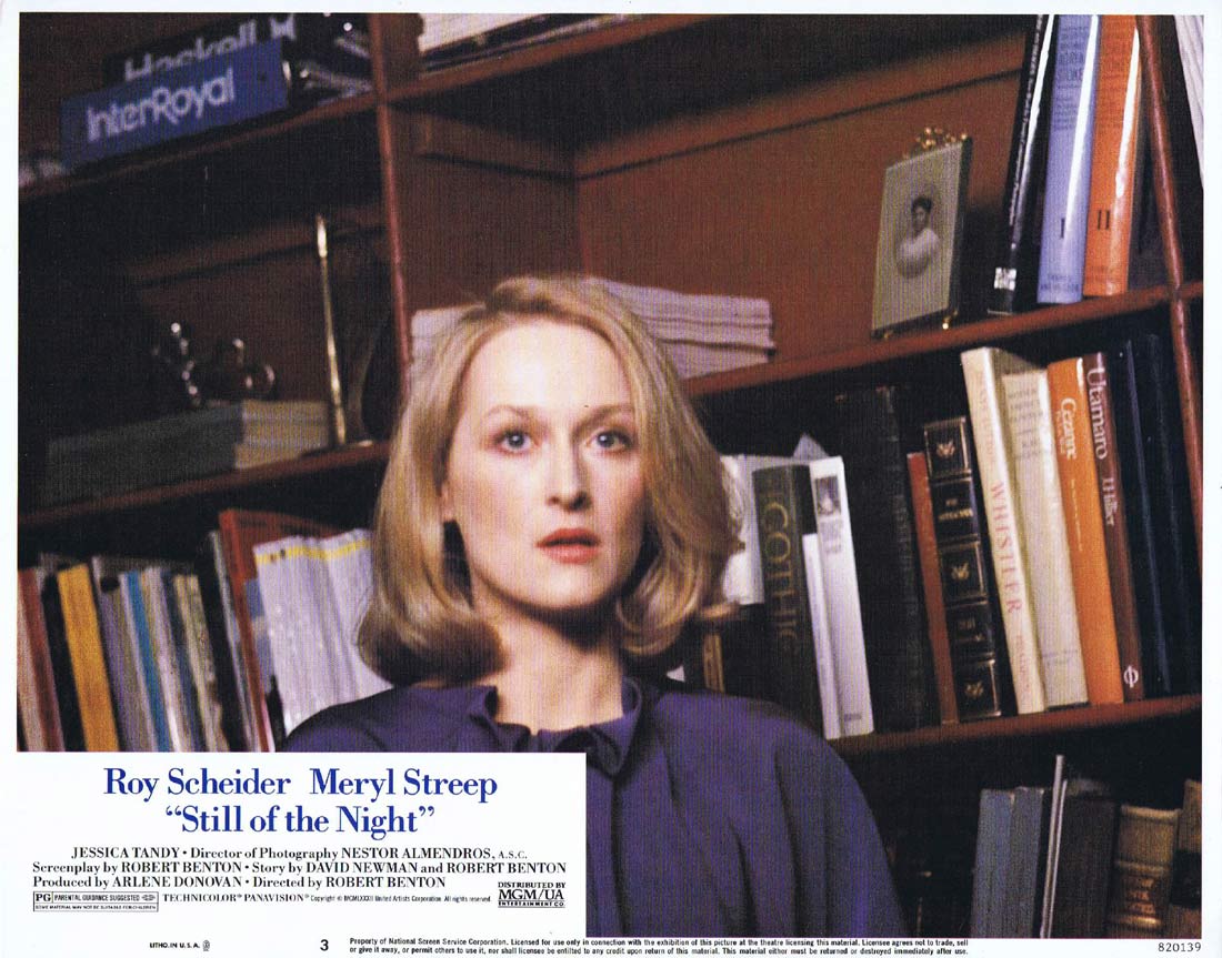 STILL OF THE NIGHT Original Lobby card 3 Roy Scheider Meryl Streep