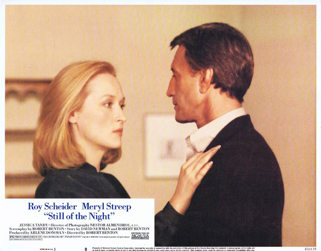 STILL OF THE NIGHT Original Lobby card 8 Roy Scheider Meryl Streep
