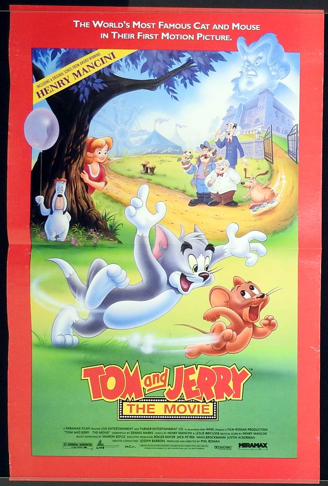 TOM AND JERRY THE MOVIE Original Daybill Movie Poster Hanna Barbera