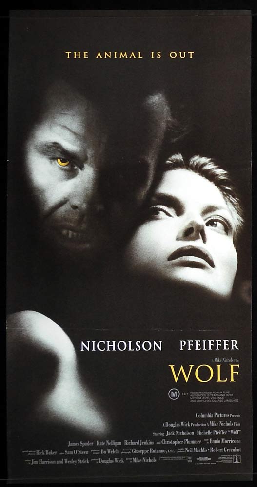 WOLF Original Daybill Movie Poster Jack Nicholson Michelle Pfeiffer