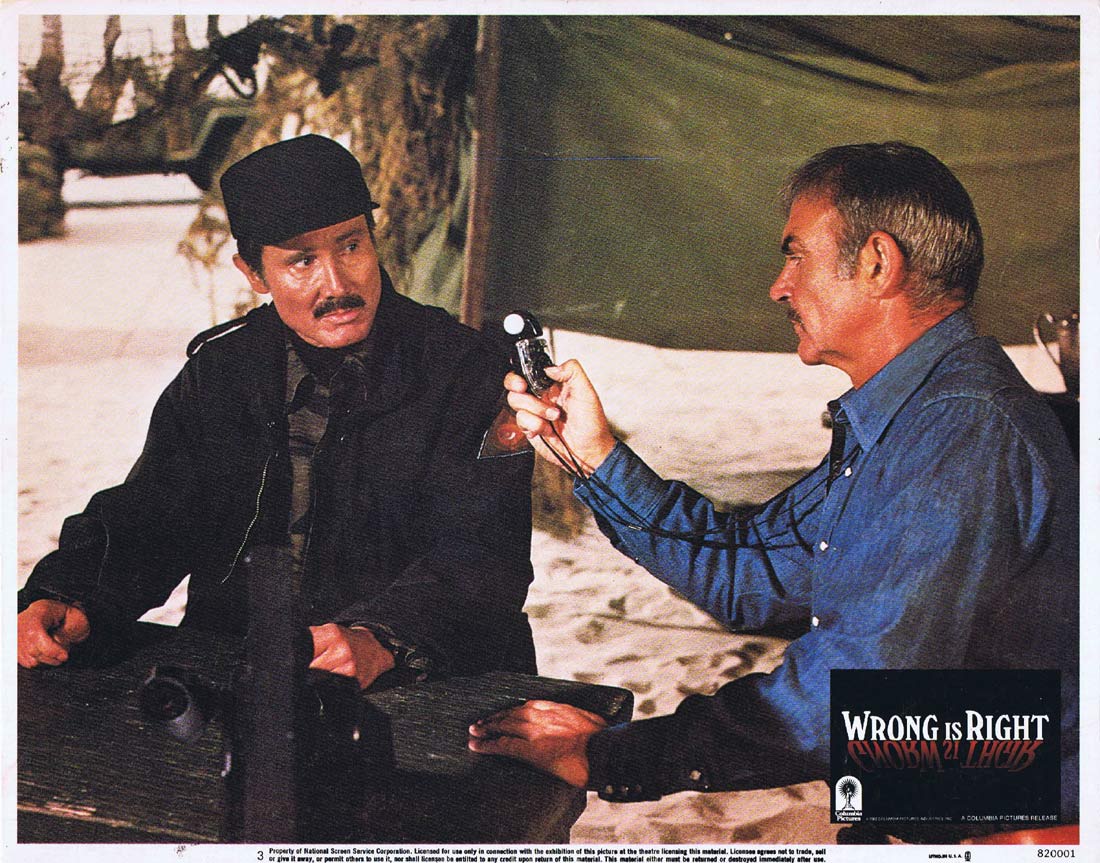 WRONG IS RIGHT aka The Man with the Deadly Lens Original Lobby Card 3 Sean Connery
