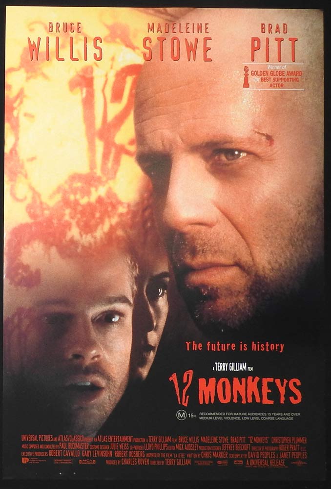12 MONKEYS Original Rolled DS One sheet Movie poster Bruce Willis Madeleine Stowe Brad Pitt