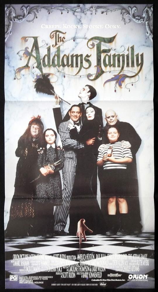THE ADDAMS FAMILY Original Daybill Movie poster Anjelica Huston Raul Julia Christopher Lloyd