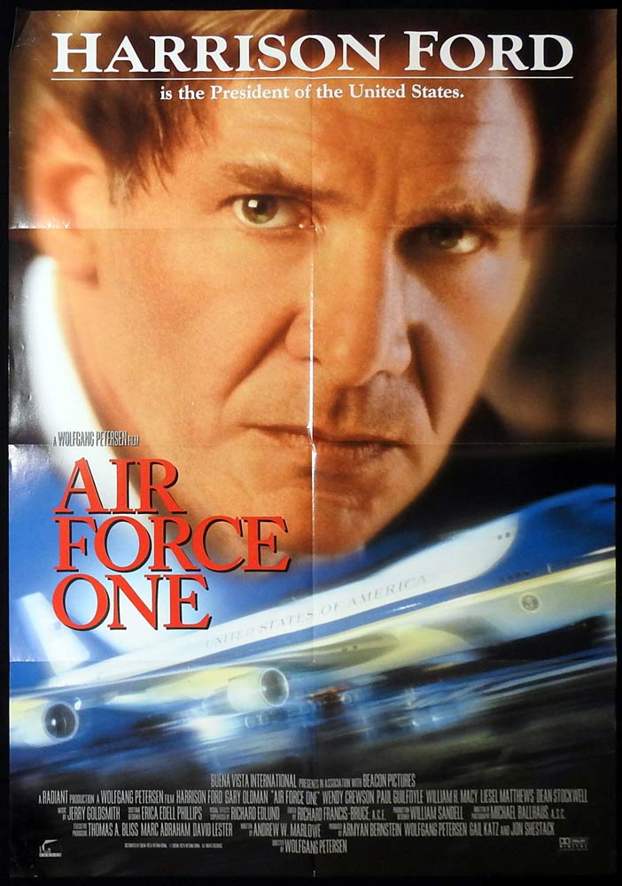 AIR FORCE ONE Original One sheet Movie poster Harrison Ford Gary Oldman Glenn Close