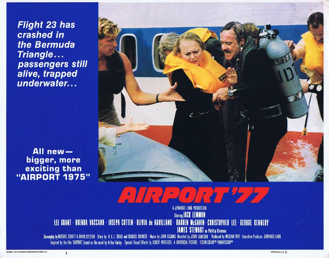 AIRPORT ’77 Original US Lobby Card 1 Jack Lemmon Olivia de Havilland Lee Grant