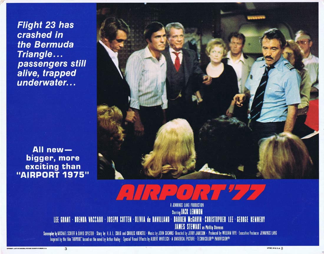 AIRPORT ’77 Original US Lobby Card 3 Jack Lemmon Olivia de Havilland Lee Grant