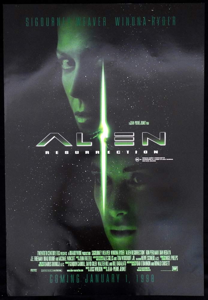 ALIEN RESURRECTION Original Rolled One sheet Movie poster Sigourney Weaver Winona Ryder