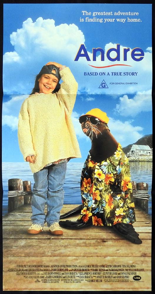 ANDRE Original Daybill Movie poster Keith Carradine Tina Majorino Seal