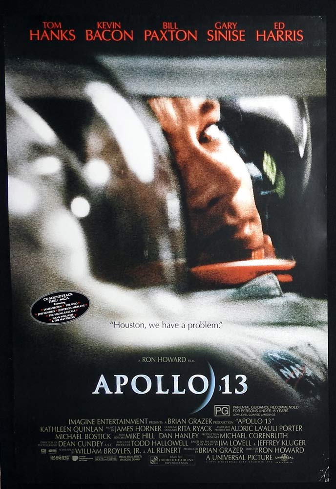 APOLLO 13 Original Rolled One sheet Movie poster Tom Hanks Kevin Bacon