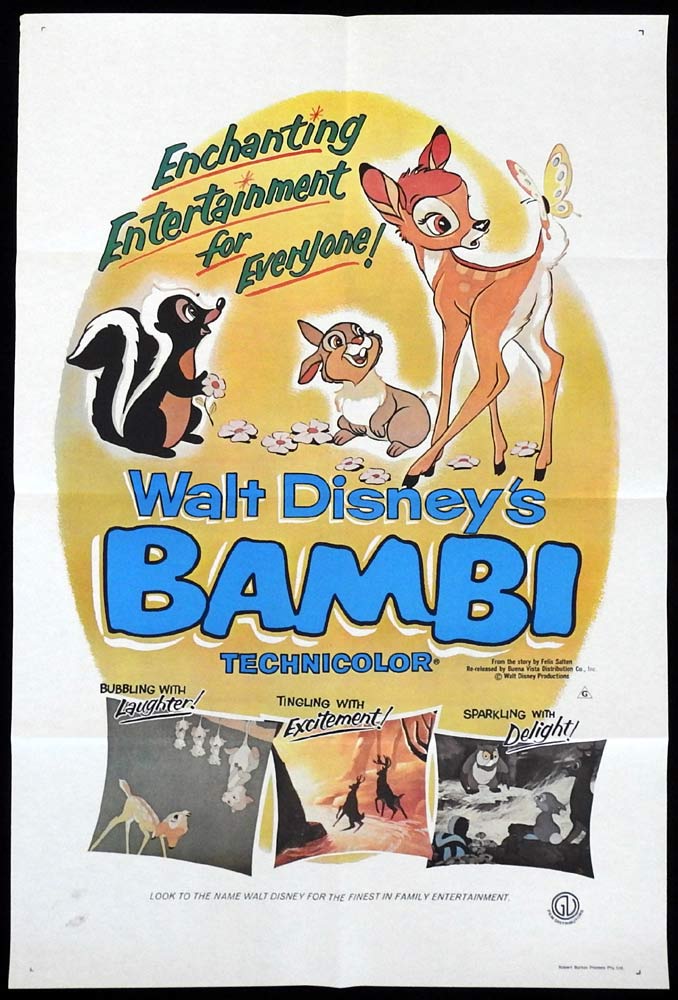 BAMBI Original 1979r One sheet Movie poster Disney
