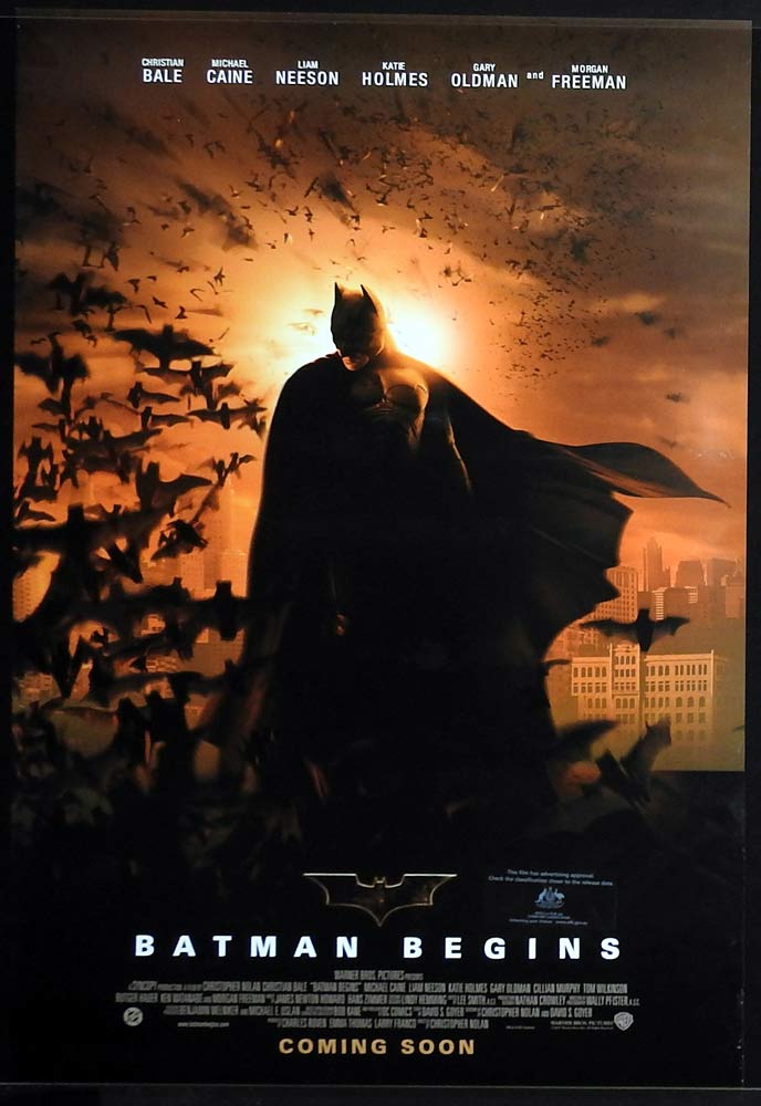BATMAN BEGINS Advance DS One sheet Movie poster Christian Bale Michael Caine A