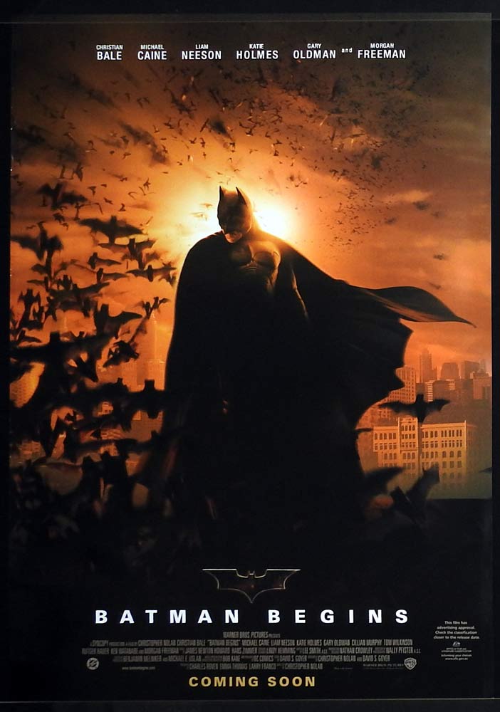 BATMAN BEGINS Advance SS One sheet Movie poster Christian Bale Michael Caine A
