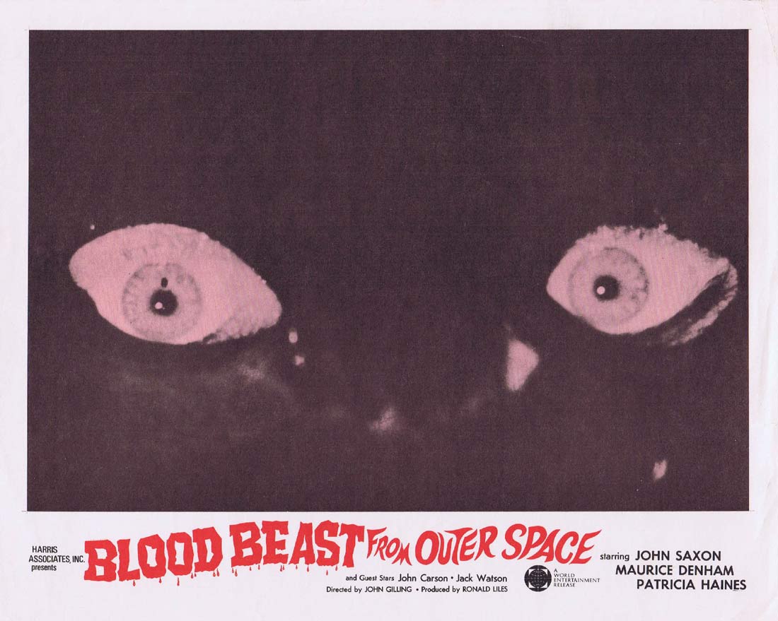 BLOOD BEAST FROM OUTER SPACE Original US Lobby Card 2 Night Caller Monster Sci Fi