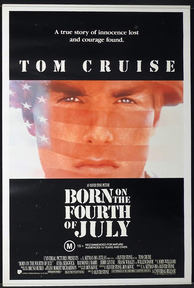 BORN ON THE FOURTH OF JULY Original Rolled One sheet Movie poster Tom Cruise Kyra Sedgwick