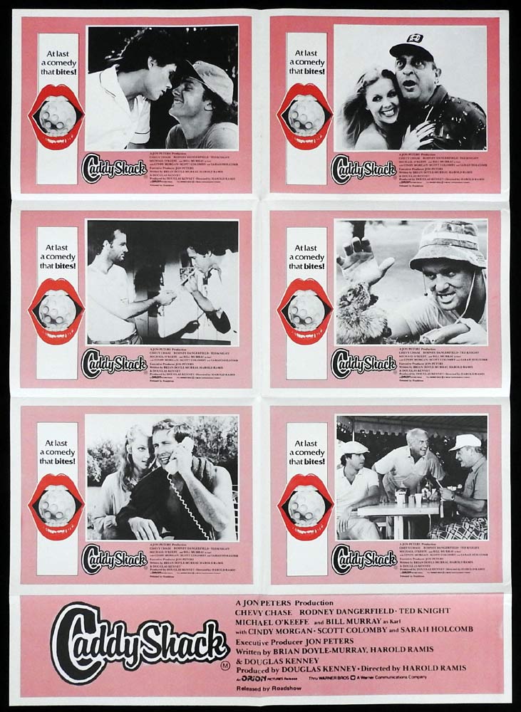 CADDYSHACK Original Photo sheet Movie poster Chevy Chase Rodney Dangerfield
