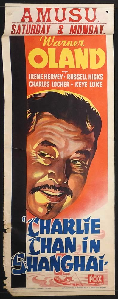 CHARLIE CHAN IN SHANGHAI Long Daybill Movie poster 1935 Warner Oland