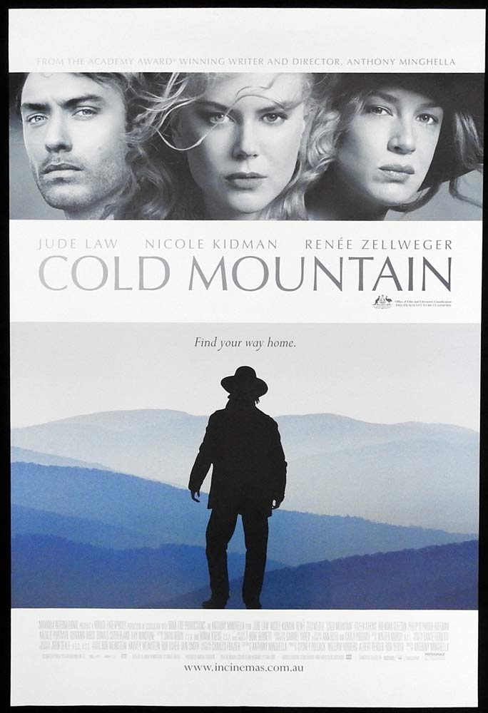 COLD MOUNTAIN Original Rolled One sheet Movie poster Jude Law Nicole Kidman Renée Zellweger