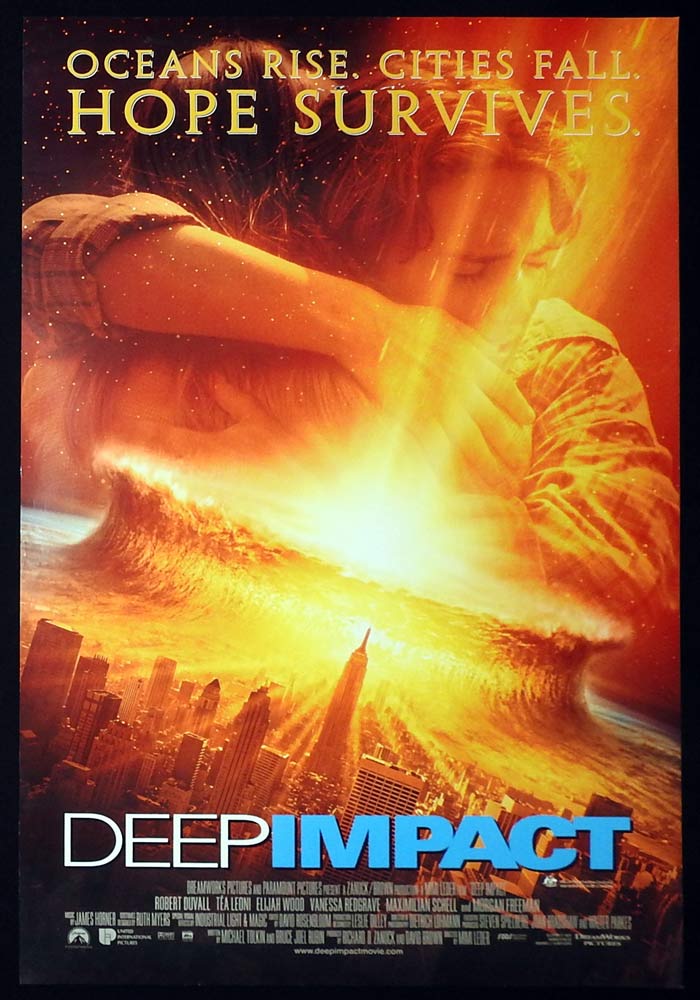 DEEP IMPACT Original Rolled One sheet Movie poster Robert Duvall Téa Leoni Elijah Wood