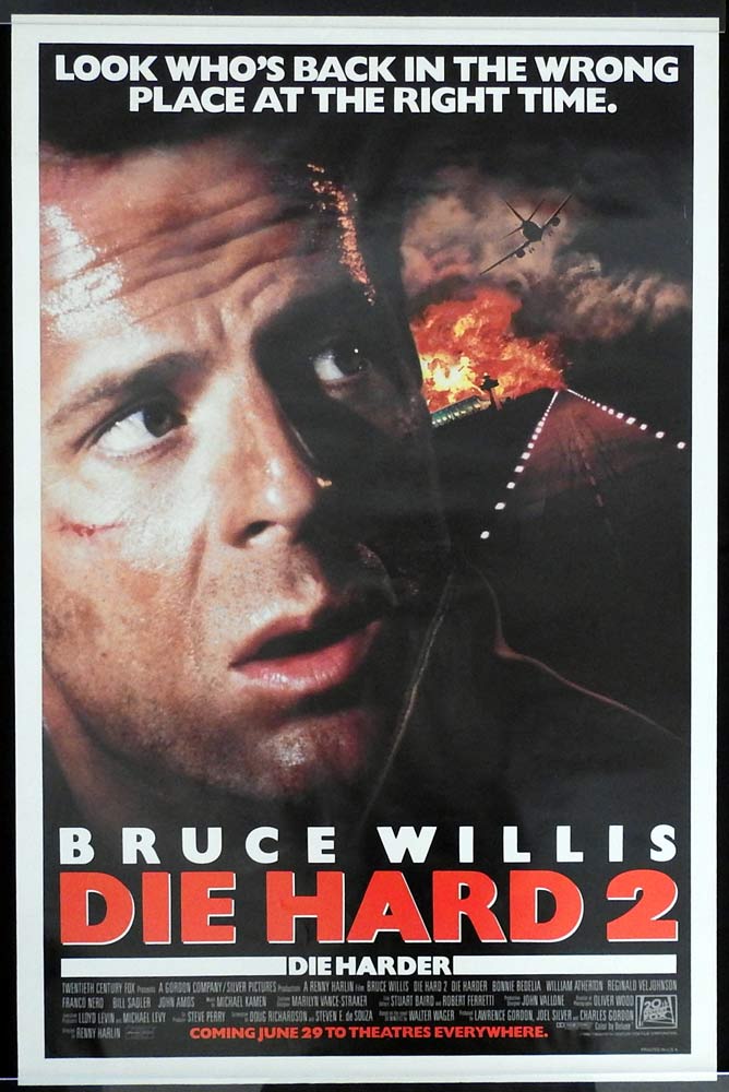 DIE HARD 2 Original US One sheet Movie poster Bruce Willis Bonnie Bedelia