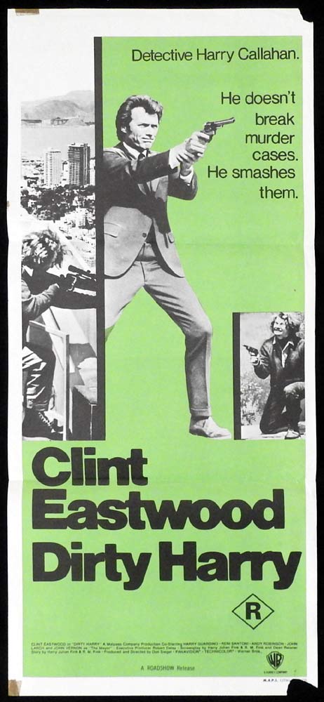 DIRTY HARRY Original Daybill Movie poster Clint Eastwood Don Siegel