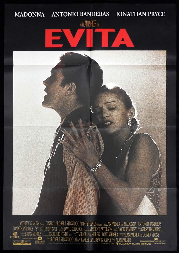 EVITA Original One sheet Movie poster Madonna Antonio Banderas Jonathan Pryce