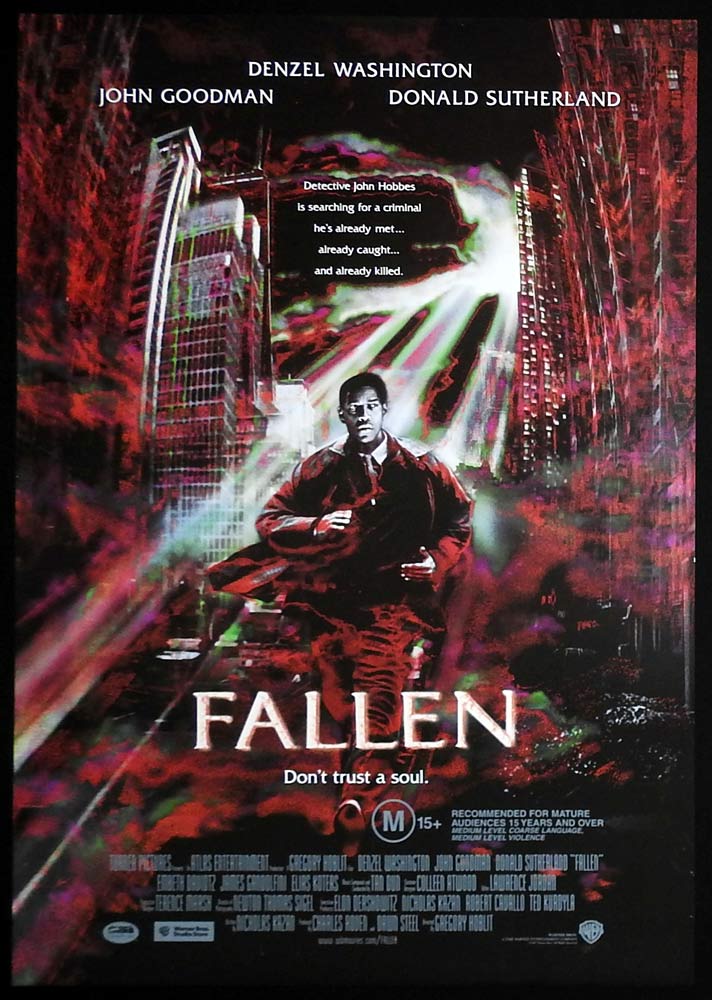 FALLEN Original Rolled One sheet Movie poster Denzel Washington John Goodman