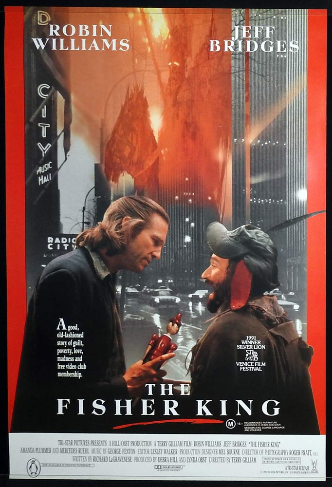 THE FISHER KING Original Rolled One sheet Movie poster Robin Williams Jeff Bridges