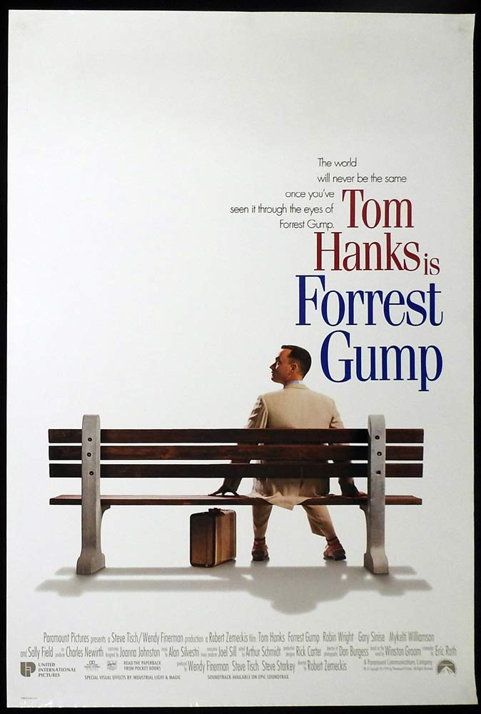 FORREST GUMP Original US Rolled One sheet Movie poster Tom Hanks Robin Wright Gary Sinise