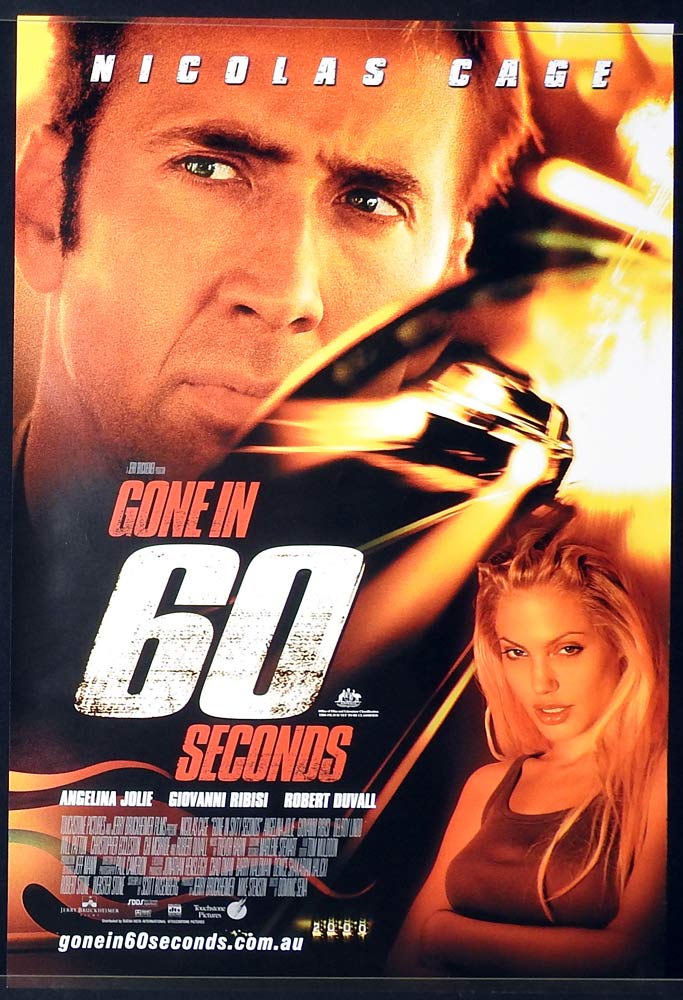 GONE IN 60 SECONDS Original Rolled One sheet Movie poster Nicolas Cage Angelina Jolie