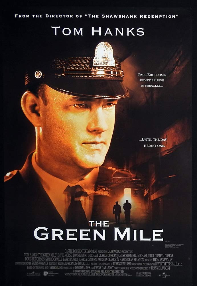 THE GREEN MILE Original Rolled One sheet Movie poster Tom Hanks David Morse