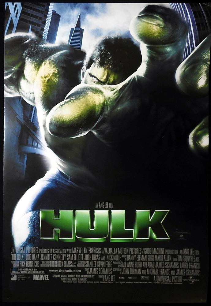 HULK Original DS Rolled One sheet Movie poster Eric Bana Jennifer Connelly Ang Lee