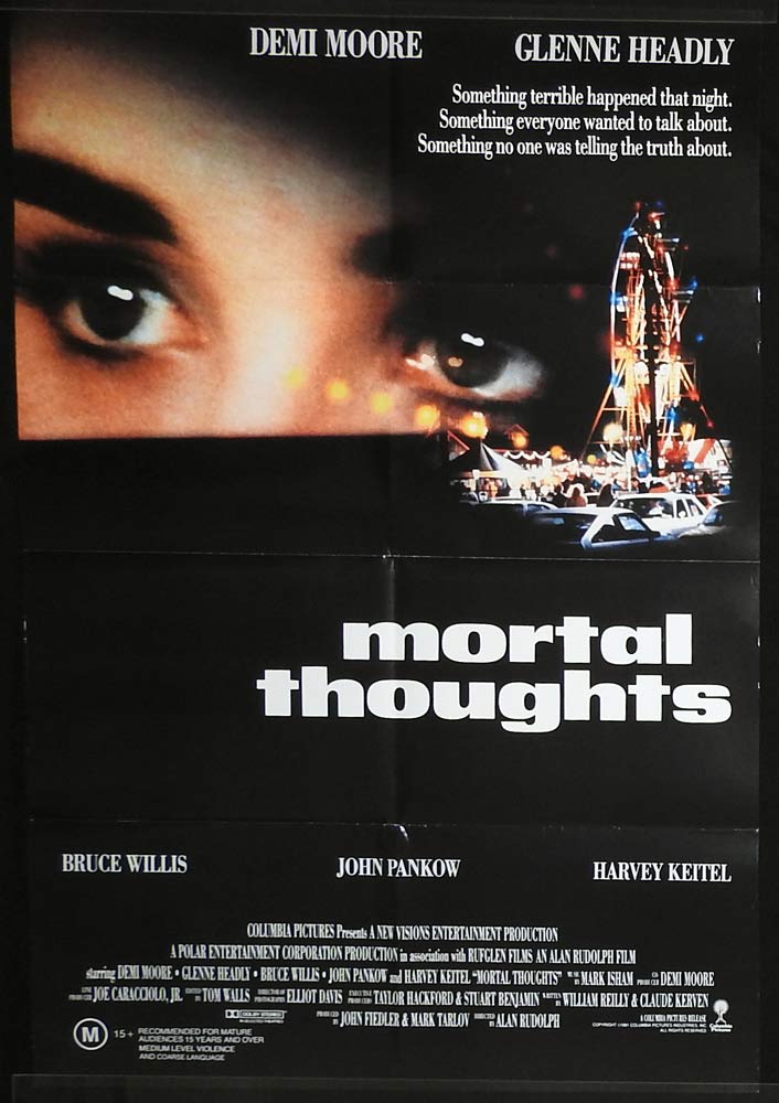 MORTAL THOUGHTS Original One sheet Movie poster Demi Moore Glenne Headly Bruce Willis