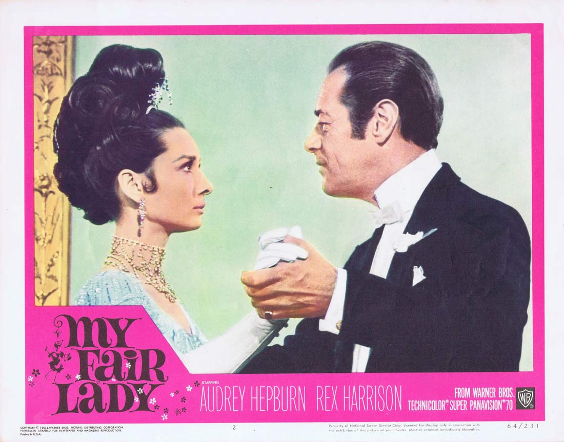 MY FAIR LADY Original Lobby Card 2 Audrey Hepburn Rex Harrison Stanley Holloway