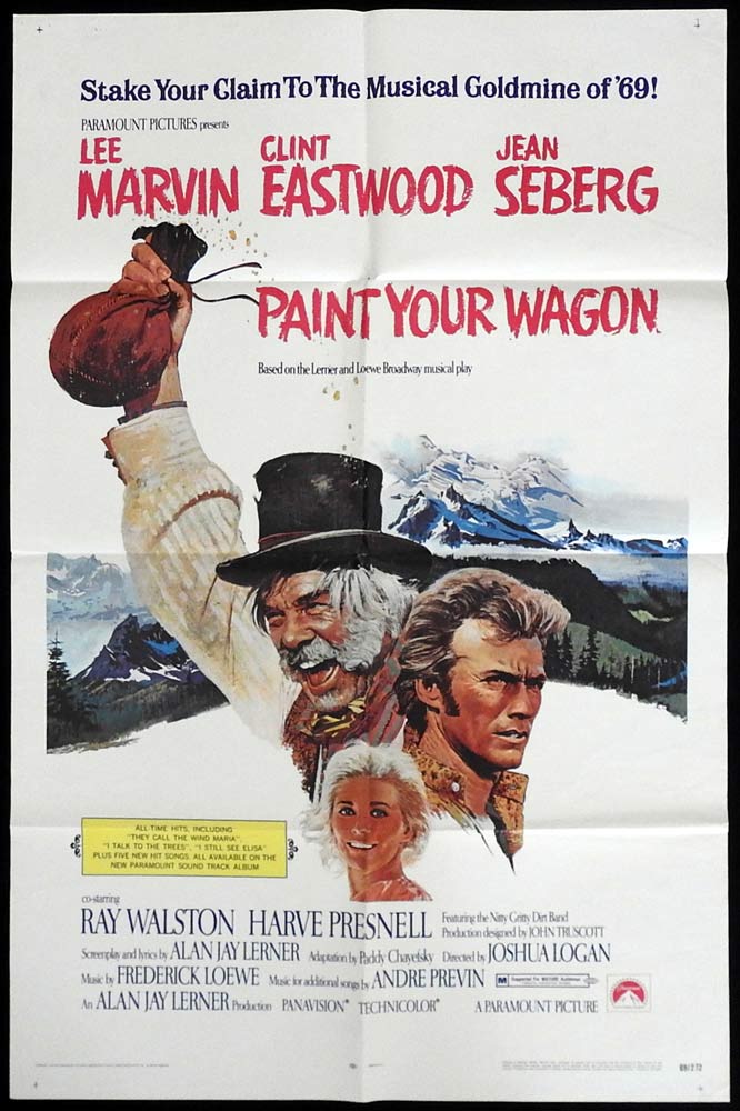 PAINT YOUR WAGON Original US One sheet Movie poster Lee Marvin Clint Eastwood