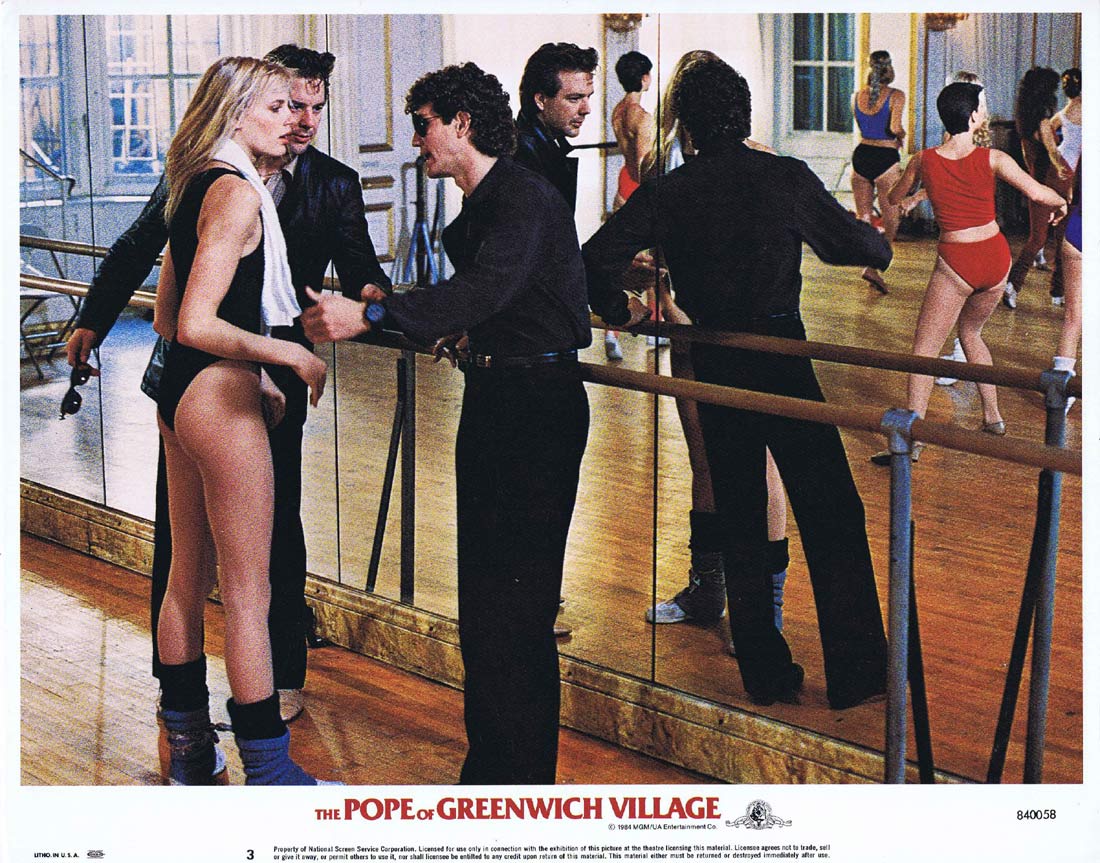 THE POPE OF GREENWICH VILLAGE Original US Lobby Card 3 Eric Roberts Mickey Rourke Daryl Hannah