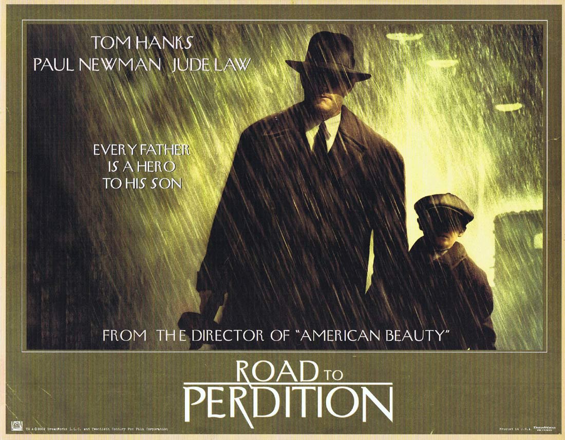 ROAD TO PERDITION Original US Lobby Card 1 Tom Hanks Paul Newman Jude Law