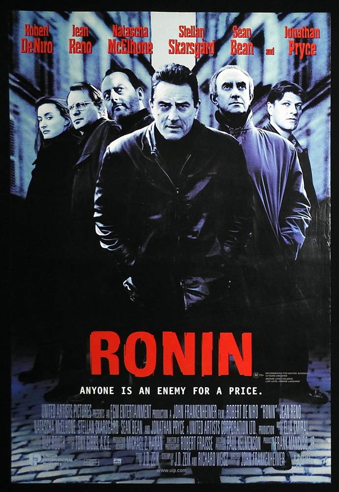 RONIN Original Rolled One sheet Movie poster Robert De Niro Stellan Skarsgård Sean Bean