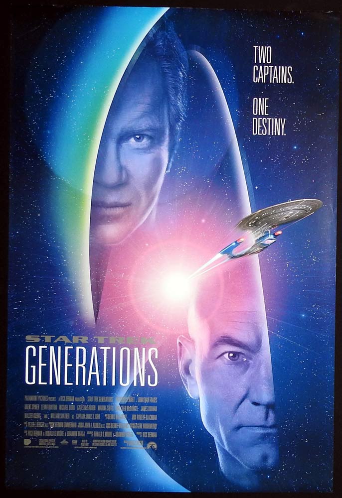 STAR TREK GENERATIONS Original Rolled One sheet Movie poster Patrick Stewart William Shatner