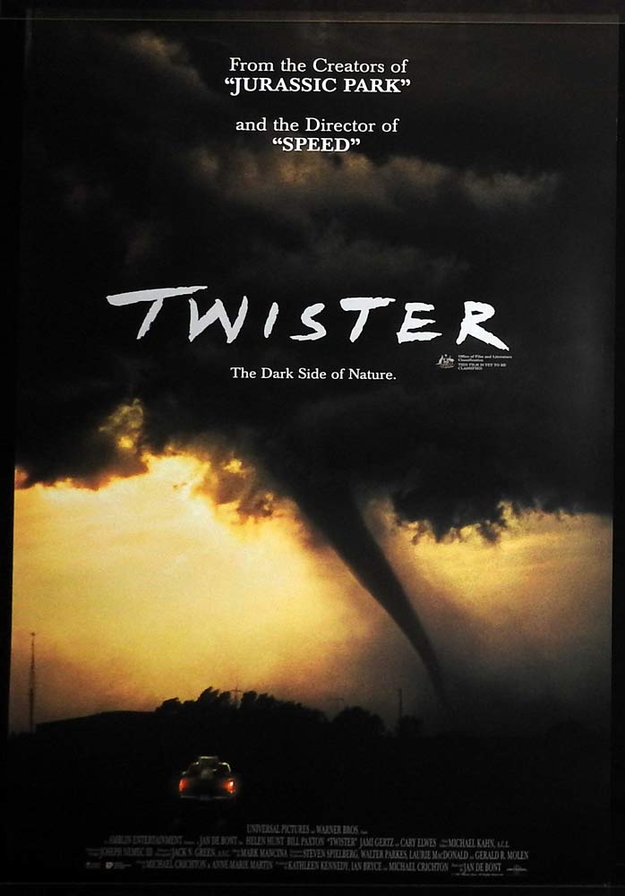 TWISTER Original Rolled DS One sheet Movie poster Helen Hunt Bill Paxton