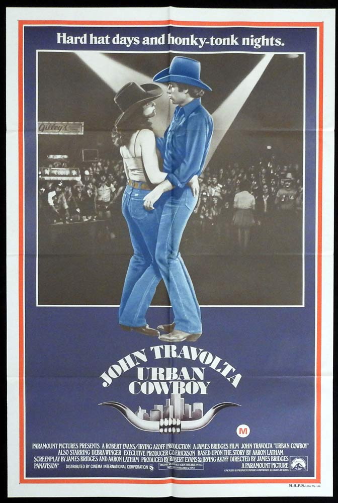 URBAN COWBOY Original One sheet Movie poster John Travolta Debra Winger