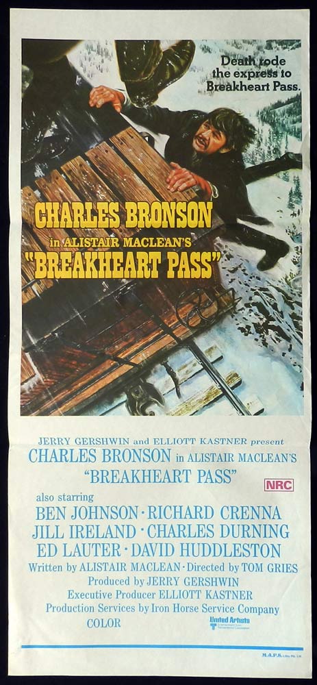 BREAKHEART PASS Original Daybill Movie poster Charles Bronson Ben Johnson