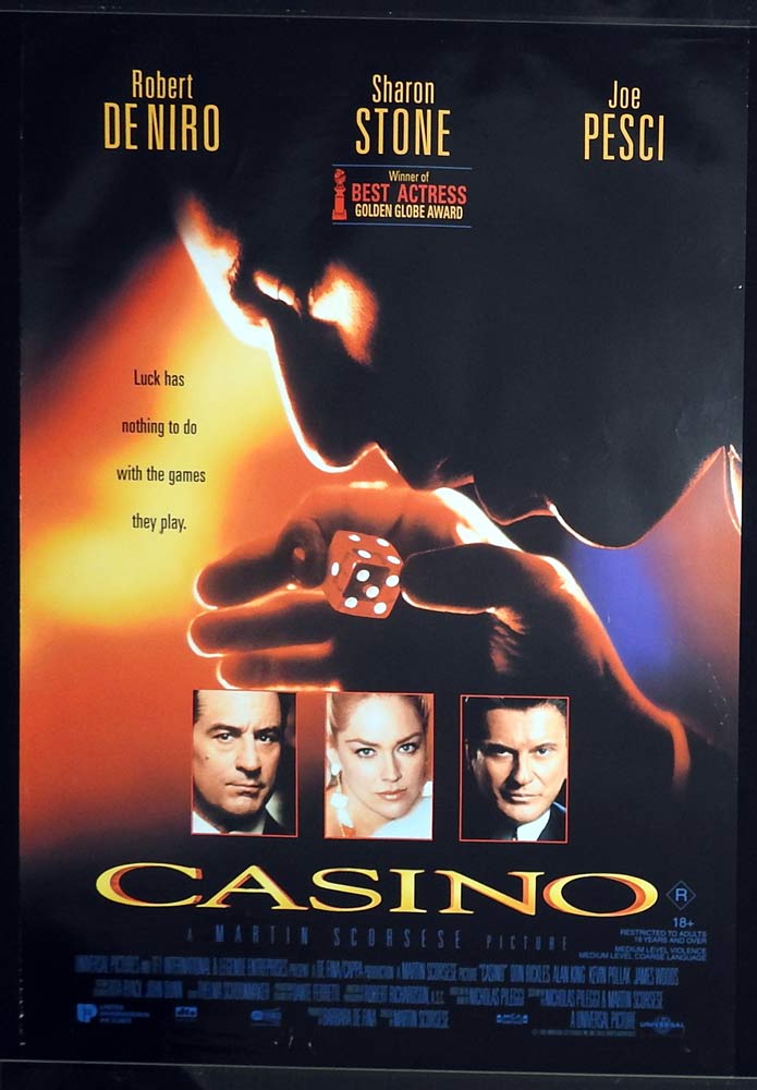 CASINO Rolled One sheet Movie poster Robert De Niro Sharon Stone Joe Pesci
