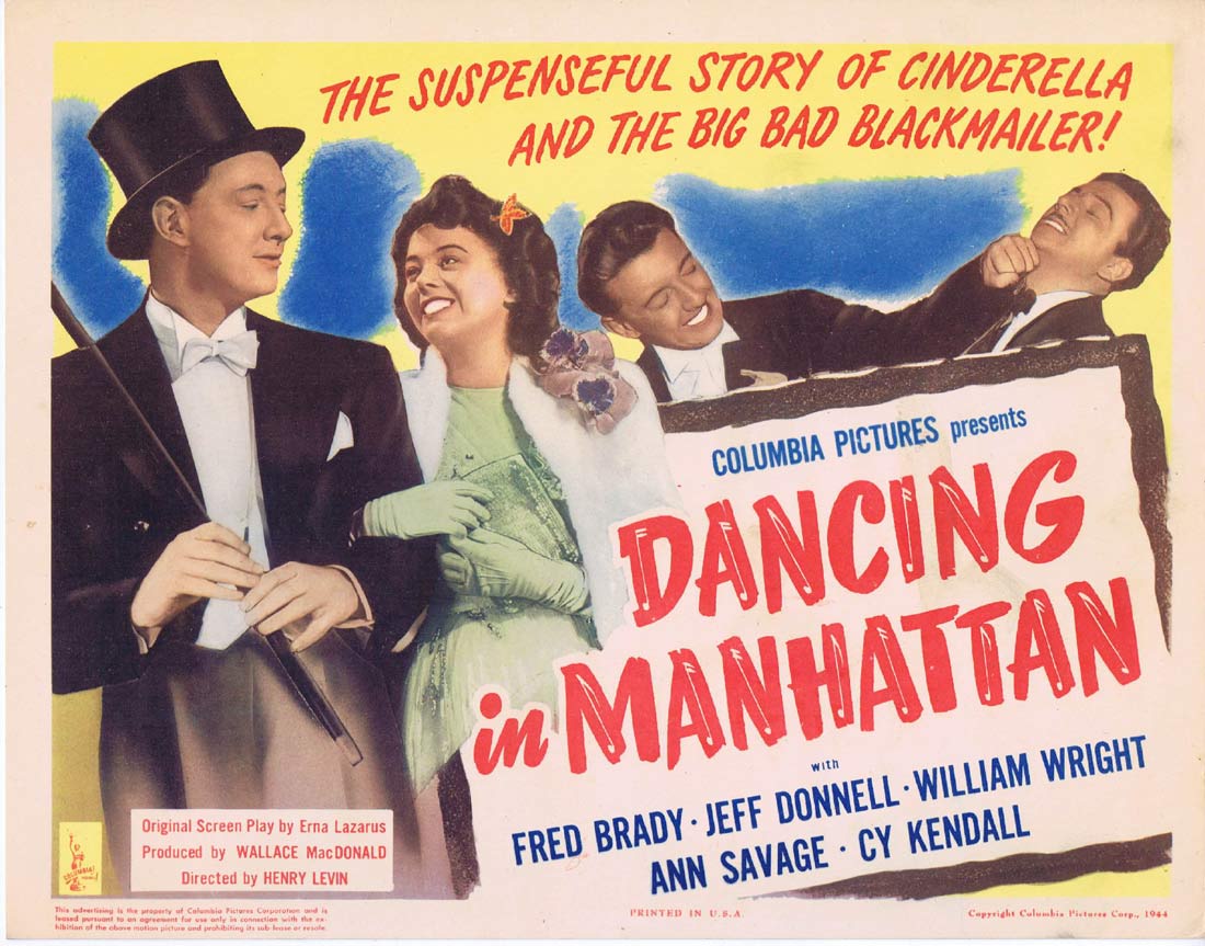 DANCING IN MANHATTAN Original Title Lobby Card Fred Brady Ann Savage