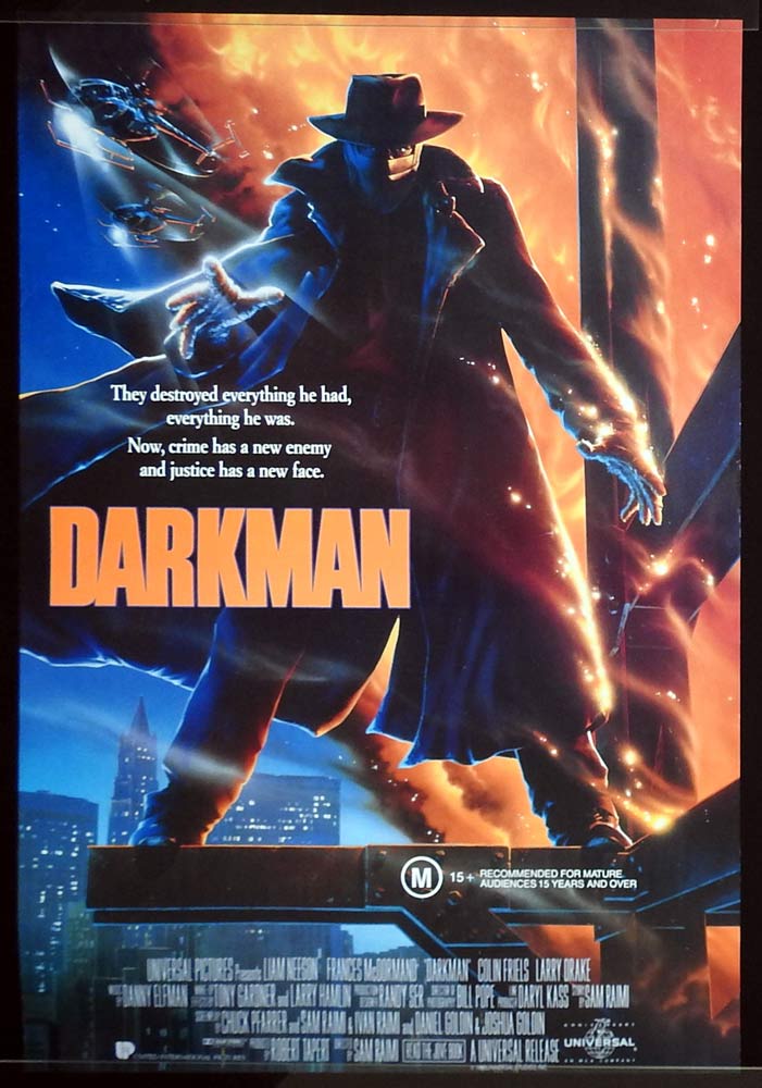 DARKMAN Original Rolled One sheet Movie poster Liam Neeson Frances McDormand