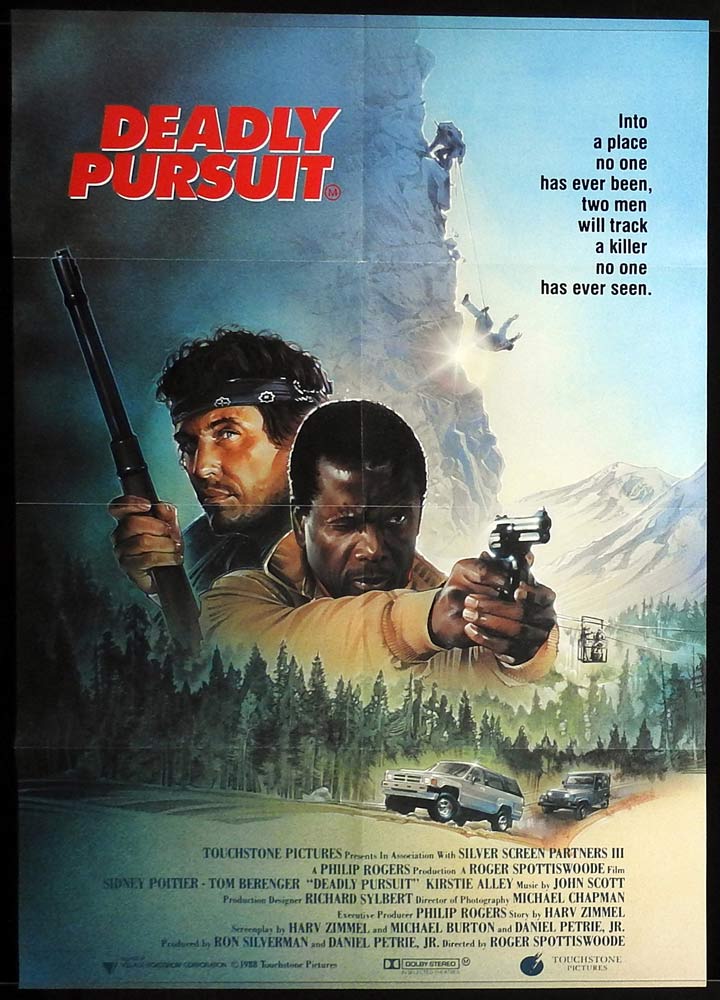 DEADLY PURSUIT Original One sheet Movie poster Sidney Poitier Tom Berenger