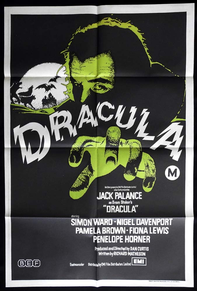 BRAM STOKER’S DRACULA Original One sheet Movie poster Jack Palance Simon Ward
