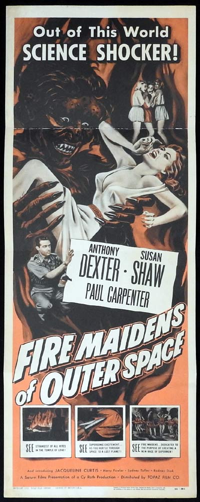 FIRE MAIDENS OF OUTER SPACE Original US Insert Movie Poster Anthony Dexter 1956 Sci FI