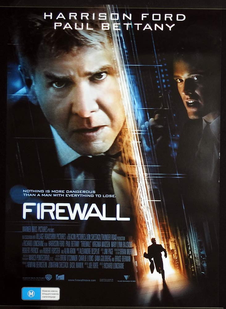FIREWALL Original Aust One sheet Movie poster Harrison Ford Virginia Madsen
