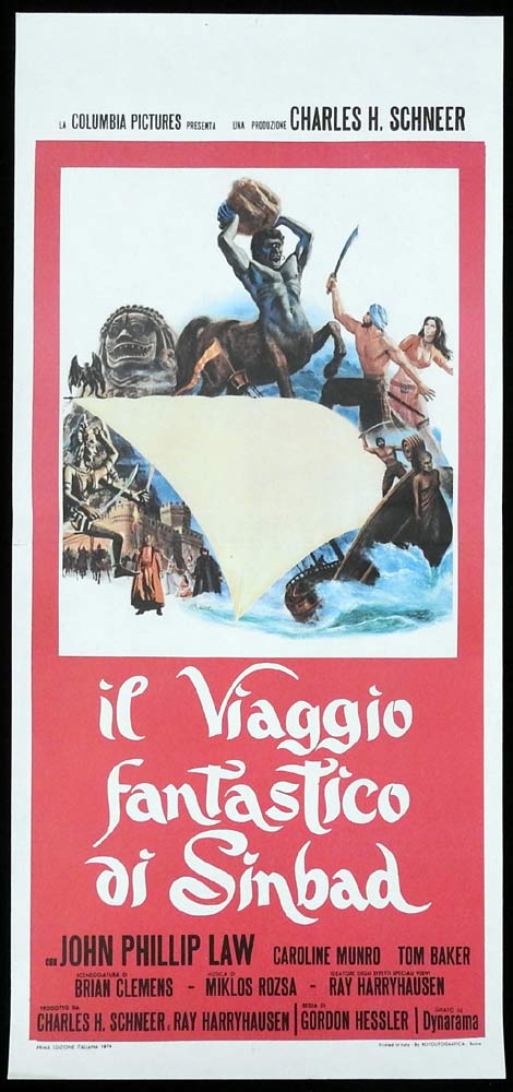 THE GOLDEN VOYAGE OF SINBAD Original Locandina Movie Poster Ray Harryhausen